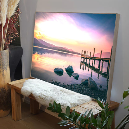 Steg ins Meer - LED Wandbild - Licht Held