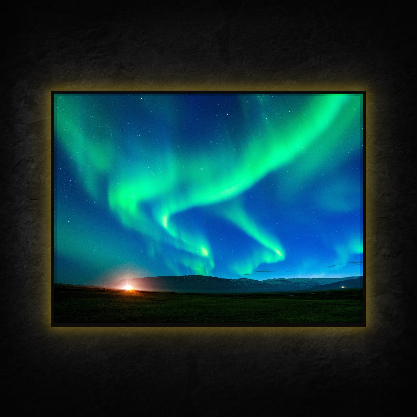 LED Wandbild - Polarlicht am Himmel - Licht Held