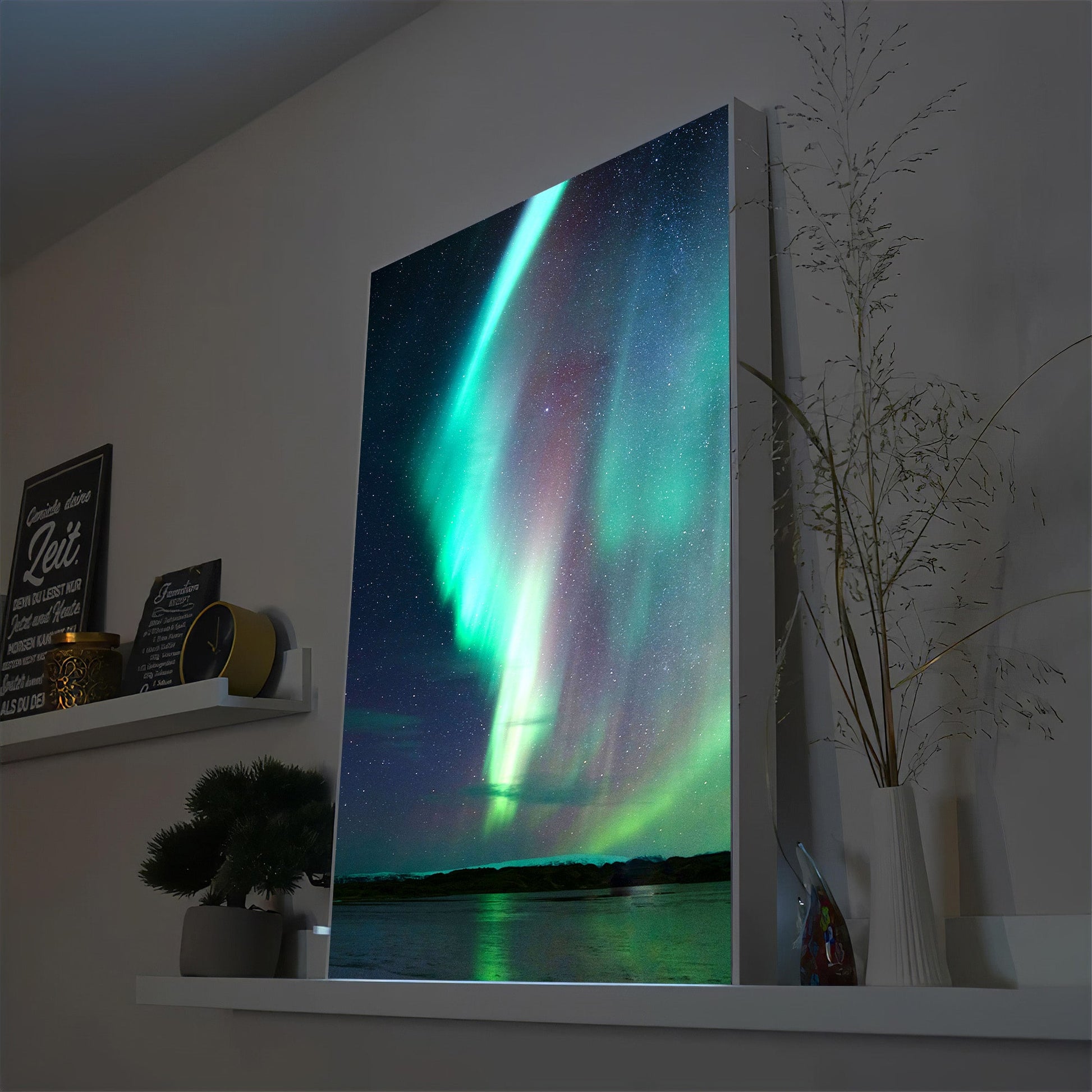Polarlichter Aurora Borealis - LED Wandbild - Licht Held