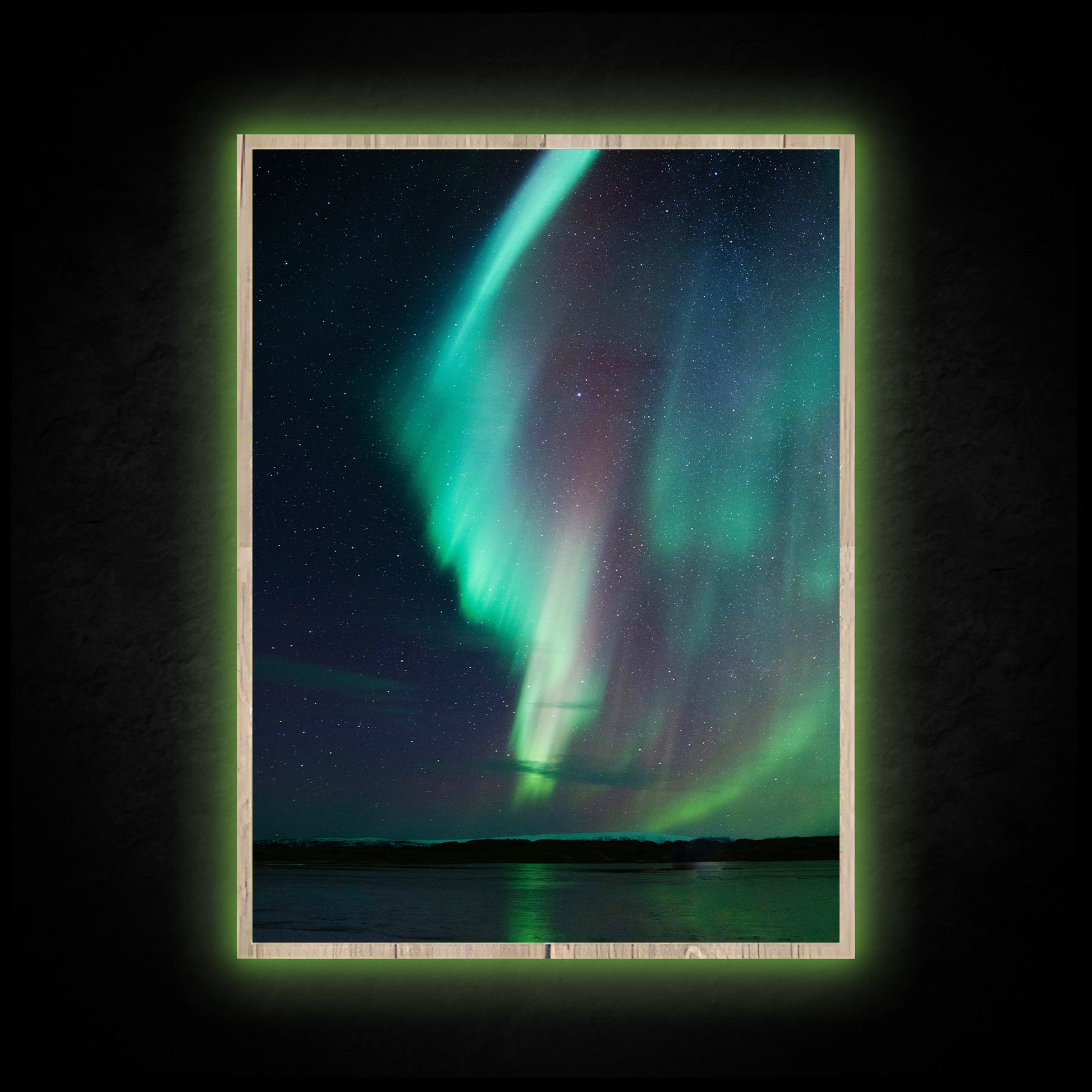 Polarlichter Aurora Borealis - LED Wandbild - Licht Held